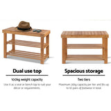 Storage and Seat Shoe Rack Wooden Seat Bench Organiser Shelf Stool  70 x 46 x 25.5 cm