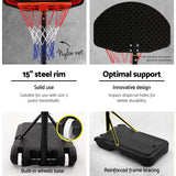 Basket Ball set 2.1M Adjustable Portable Basketball Stand Hoop System Rim Black
