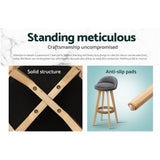 Stool Set of 2 Fabric Backrest Bar Stools - Grey