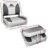 Boat Seats Set of 2 Folding Swivel Boat Seats - Grey
