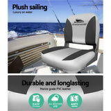 Boat Seats Set of 2 Folding Swivel Boat Seats - Grey