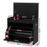 Storage Shoe Rack Shoes Cabinet Shoes Organiser 3 level Shoe Storage in Black