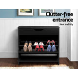 Storage Shoe Rack Shoes Cabinet Shoes Organiser 3 level Shoe Storage in Black