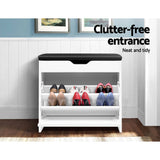 Storage Shoe Rack Shoes Cabinet Shoes shoe storage seat and store - White