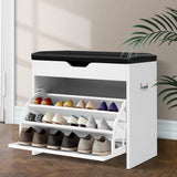 Storage Shoe Rack Shoes Cabinet Shoes shoe storage seat and store - White