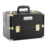 Makeup Portable Cosmetic Beauty Makeup Case - Black & Gold