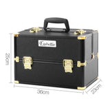 Makeup Portable Cosmetic Beauty Makeup Case - Black & Gold