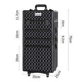 Case Trolley Case portable Smart Dividing For Cosmetic Beauty Makeup -Black D