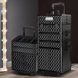 Case Trolley Case portable Smart Dividing For Cosmetic Beauty Makeup -Black D