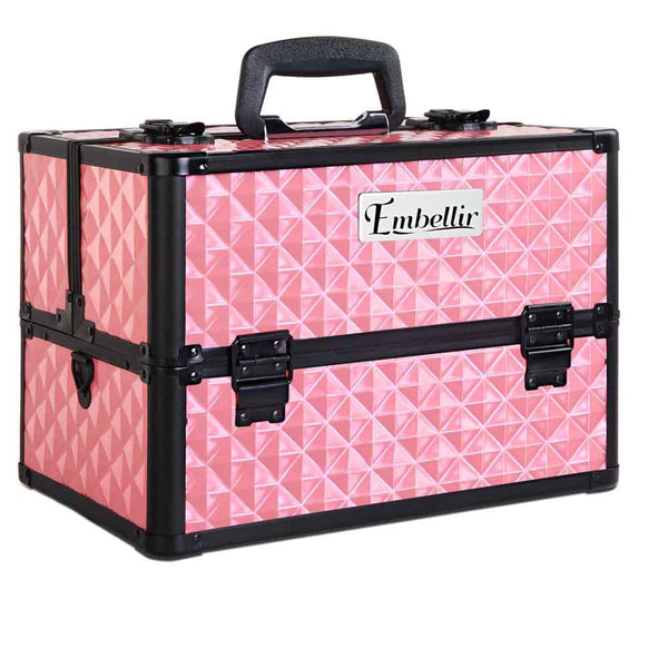 Makeup Portable Cosmetic Beauty Makeup Case - Diamond Pink