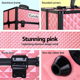 Makeup Portable Cosmetic Beauty Makeup Case - Diamond Pink