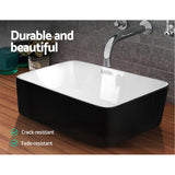 Sink 48cm x 37cmCeramic Bathroom Sink Vanity Basin Above Counter Basins Bowl Black White