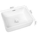 Sink 48 x 37 x 14cm Rectangle Ceramic Sink Bowl - Basin -White