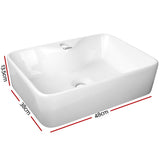 Sink 48 x 38 cm  Ceramic Shape Rectangle Sink Bowl - White Sink