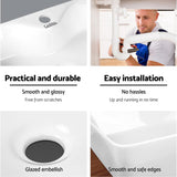 Sink 48 x 38 cm  Ceramic Shape Rectangle Sink Bowl - White Sink