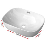 Sink Ceramic 46cm x 33cm Sink White Bathroom Basin Sink Vanity Above Counter Basin White Hand Wash