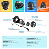 Camera Security System x4 Dome Cameras Kit Camera CCTV  Home security 8 CH DVR 1080P IP Day Night