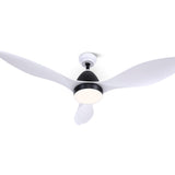 Ceiling Fan 48'' Light Remote Control DC Motor White 3 Blades 1300mm