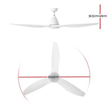 Ceiling Fan 64'' DC Motor With Light LED Remote Control Fans 3 Blades