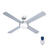 Ceiling Fan 52" Ceiling Fan with Light Silver