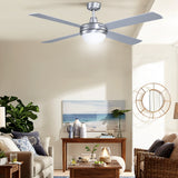 Ceiling Fan 52" Ceiling Fan with Light Silver