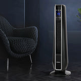 Heater Ceramic 2400W Tower Fan  Electric Heater Tower Fan Heater Portable Oscillating with Remote Control  Black