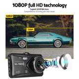 Car camera Dual Camera 4 Inch Dash Camera back and front- Black