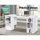 Desk Office desk student desk Craft Desk Sewing Desk 3 tier Desk Storage & as Bookshelf - White