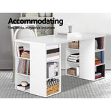 Desk Office desk student desk Craft Desk Sewing Desk 3 tier Desk Storage & as Bookshelf - White
