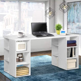 Desk Office desk student desk Craft Desk Sewing Desk 3 tier Desk Storage & as Bookshelf - White