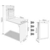 Desk folding desk wall space saver Foldable Desk with Bookshelf – White