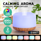 Diffuser with light effects and mist humidifier purifier night light Aroma dispenser Light Wood Grain for 500ml