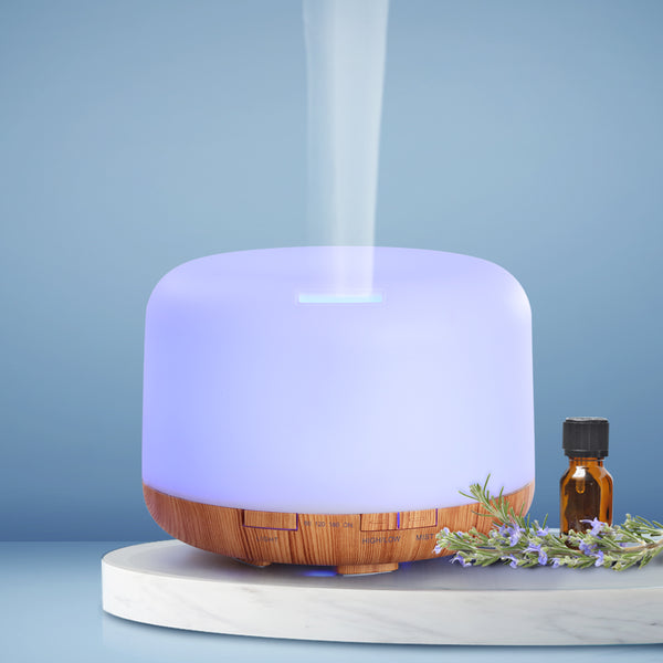 Diffuser with light effects and mist humidifier purifier night light Aroma dispenser Light Wood Grain for 500ml