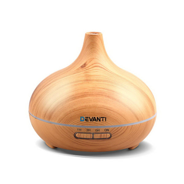 Diffuser with lights adjustable for 300ml humidifier purifier night light Mist Aroma dispenser - Light Wood