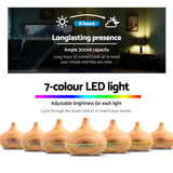Diffuser with lights adjustable for 300ml humidifier purifier night light Mist Aroma dispenser - Light Wood