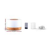 Diffuser with light Remote Control  and mist humidifier purifier night light Aroma dispenser  Aroma device  Round Light Wood Grain for 500ml