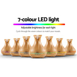 Diffuser with light effects for 400ml with remote control humidifier purifier night light Mist Aroma dispenser- Light Wood