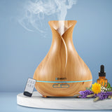 Diffuser with light effects for 400ml with remote control humidifier purifier night light Mist Aroma dispenser- Light Wood