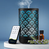 Diffuser with light effects and remote, Metal Cover  Aromatherapy Mist for Essential Oils Aroma with Ultrasonic for 100ml