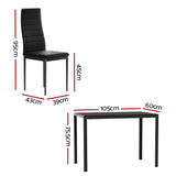 Dining Chairs and Table Black Dining Set 4 Chair Set Of 5 and Black