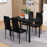 Dining Chairs and Table Black Dining Set 4 Chair Set Of 5 and Black