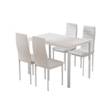 Dining Chairs and Table White Dining Set 4 Chair Set Of 5 Wooden Top