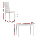 Dining Chairs and Table White Dining Set 4 Chair Set Of 5 Wooden Top