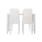 Dining Chairs and Table White Dining Set 4 Chair Set Of 5 Wooden Top