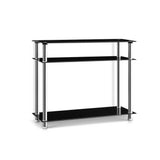 Table Hallway Stand Entry Table  - 90 x 30 x 74.5cm Black & Silver