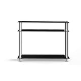 Table Hallway Stand Entry Table  - 90 x 30 x 74.5cm Black & Silver