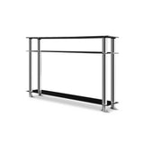 Table Hallway Stand Entry Table  - 90 x 30 x 74.5cm Black & Silver