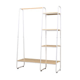 Metal Hanger Garments Storage Rack Clothes Shelf Garment Rail Stand Wardrobe Organiser Hanger White