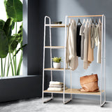 Metal Hanger Garments Storage Rack Clothes Shelf Garment Rail Stand Wardrobe Organiser Hanger White