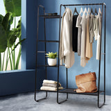 Metal Hanger Garments  Storage Rack Clothes Shelf Garment Rail Stand White Hanger